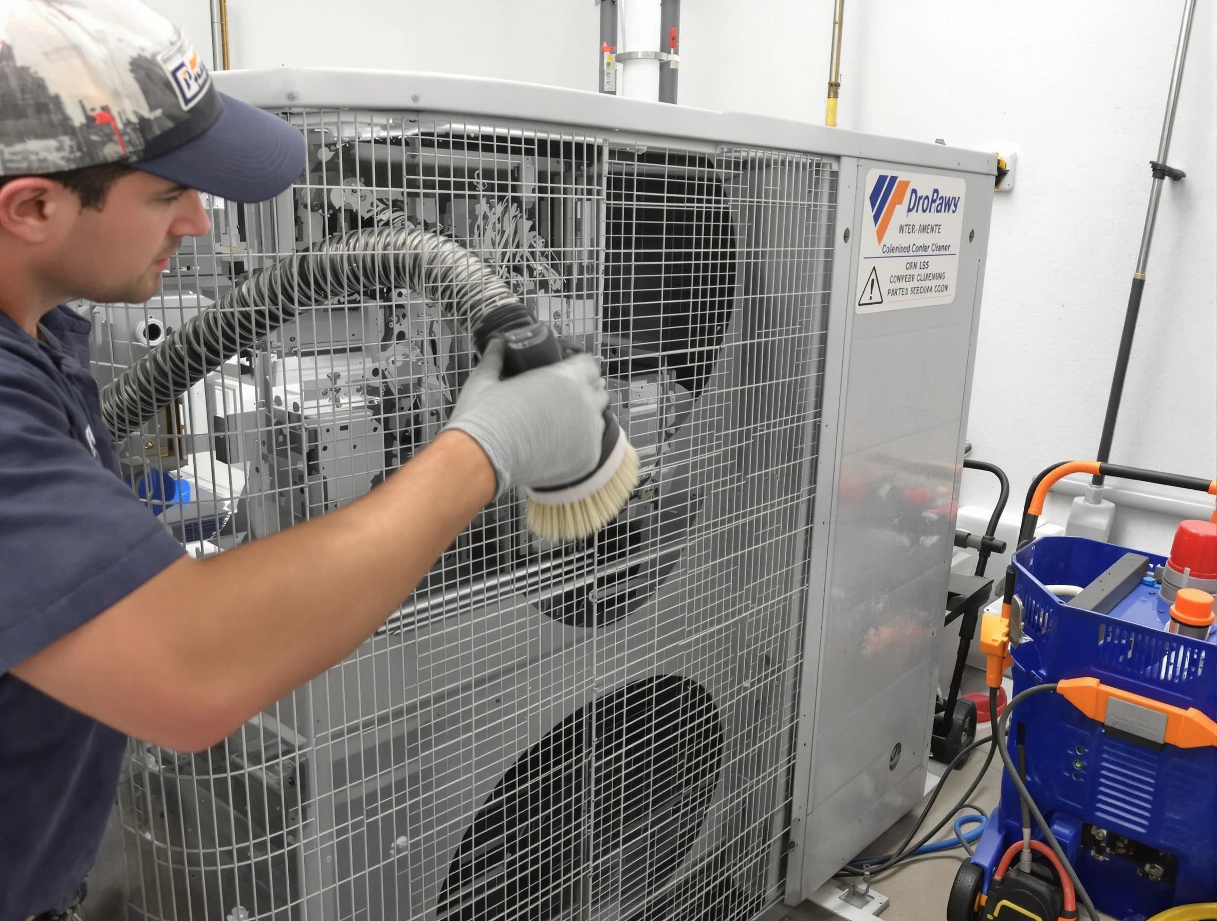 Pittsburgh Air Duct Cleaning specialist performing precision AC coil cleaning for improved system performance in Pittsburgh