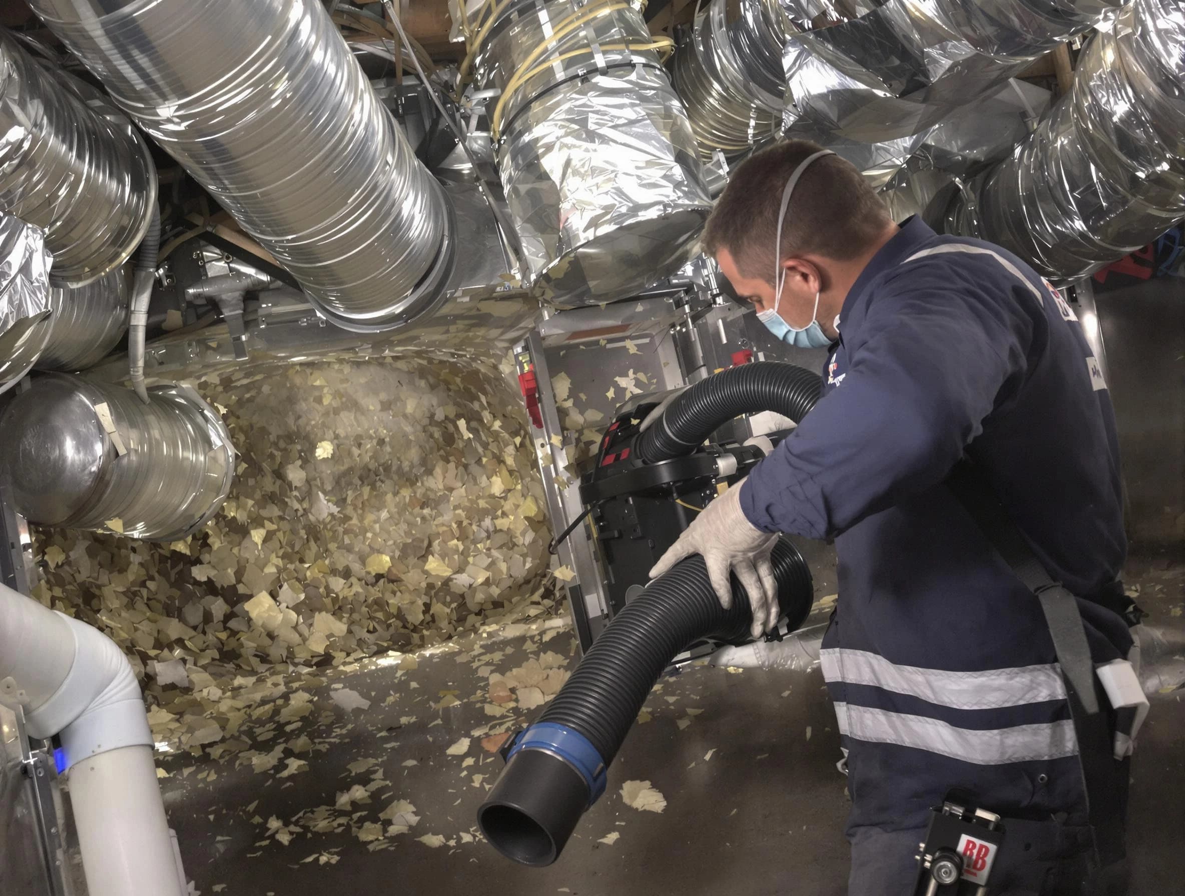 Pittsburgh Air Duct Cleaning specialist operating negative pressure cleaning equipment for thorough duct maintenance in Pittsburgh
