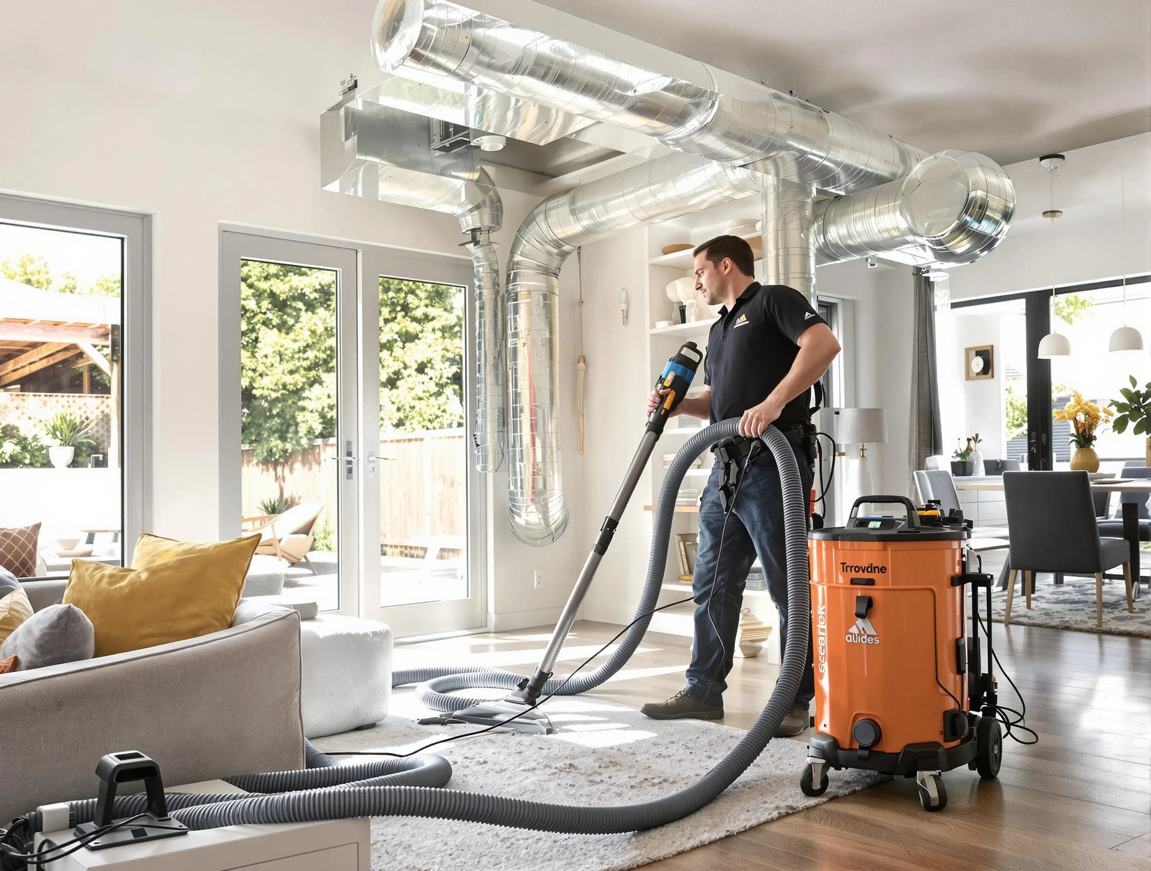Pittsburgh Air Duct Cleaning specialist performing thorough residential duct cleaning using advanced equipment in Pittsburgh